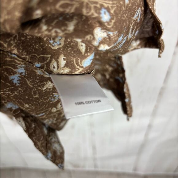 Cremieux Classics Men’s Shirt Button Up Casual Lightweight Cotton Brown Blue - Picture 4 of 5